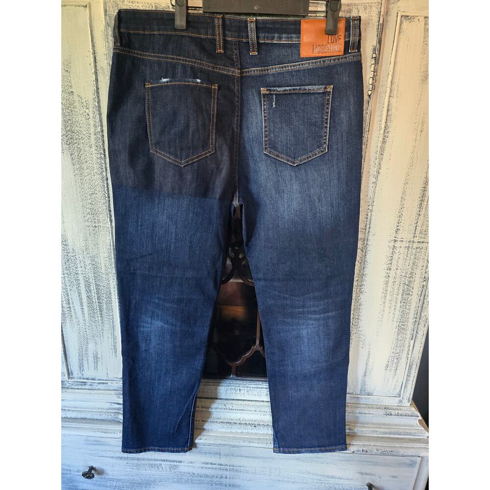 NWT Love Moschino High Waisted Distressed Cropped Jeans 30 Waist - Picture 5 of 7